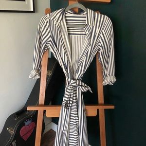 Striped midi shirt dress